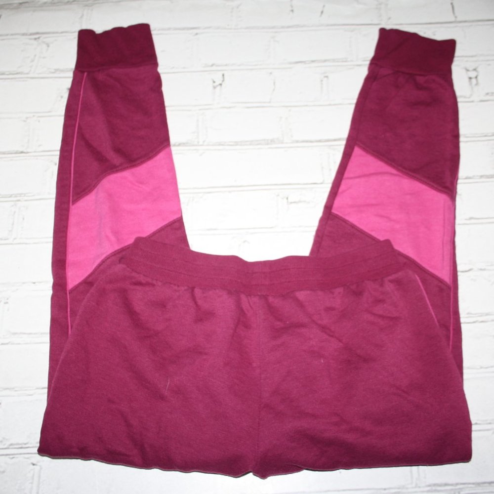 💗 Maroon & Pink Quick-Dri Joggers – Girls 14